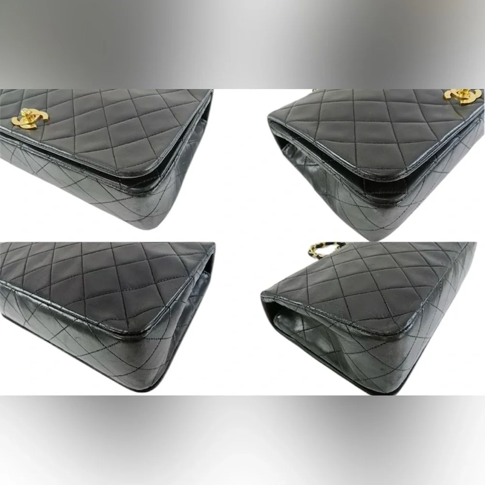 ❌SOLD❌ Chanel Vintage Black Classic Full Flap Bag Medium - Picture 5 of 9